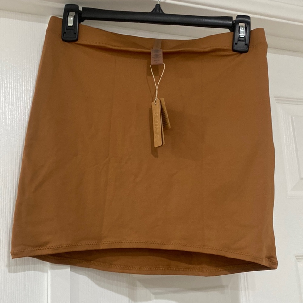 NWT SKIMS Mini Swim Skirt color almond